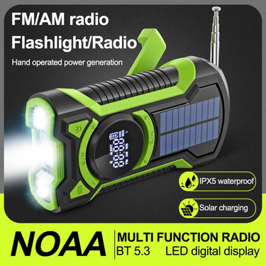 Solar Emergency Radio with 5000mAh Power Bank - InspiredGrabs.com